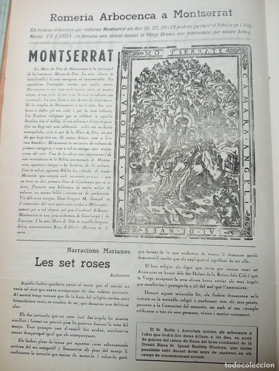 Collezionismo di Riviste e Giornali: FULL PARROQUIAL ANY 1954 DE L'ARBO&Ccedil; ARBOS A MONTSERRAT SARDANES DIAZ GILES COOPERATIVA