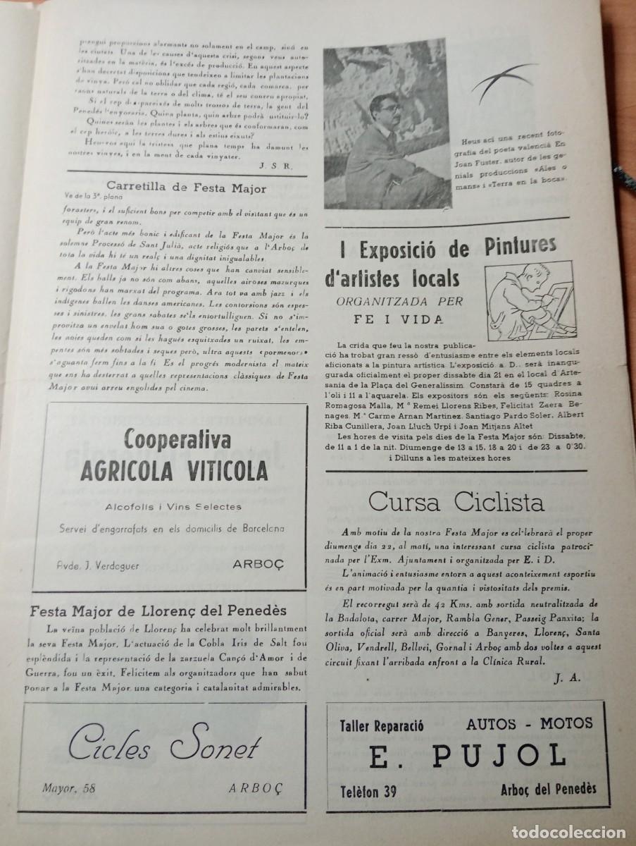 Coleccionismo de revistas y peri&oacute;dicos: FULL PARROQUIAL ANY 1954 DE L'ARBO&Ccedil; ARBOS ANUNCIS LLOREN&Ccedil; DEL PENEDES JOAN FUSTER CAN CABANYES