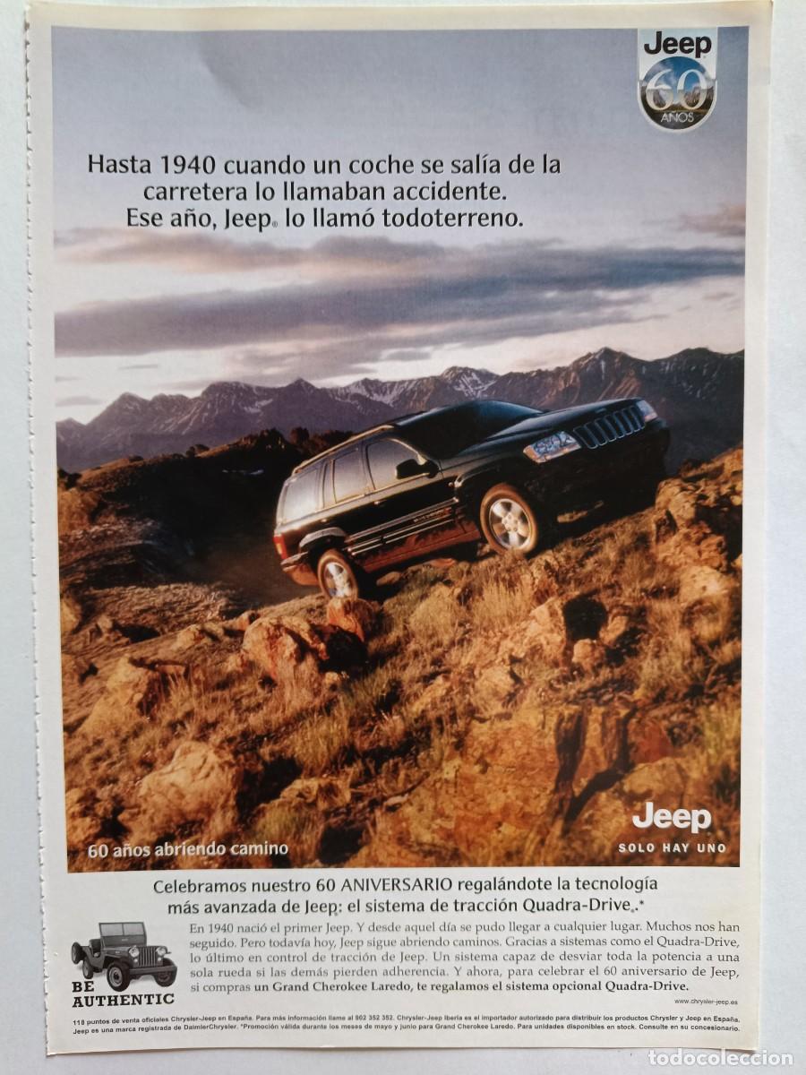 Coleccionismo de revistas y peri&oacute;dicos: PUBLICIDAD ANUNCIO DE JEEP CHEROKEE 60 ANIVERSARIO. 17X25 CM