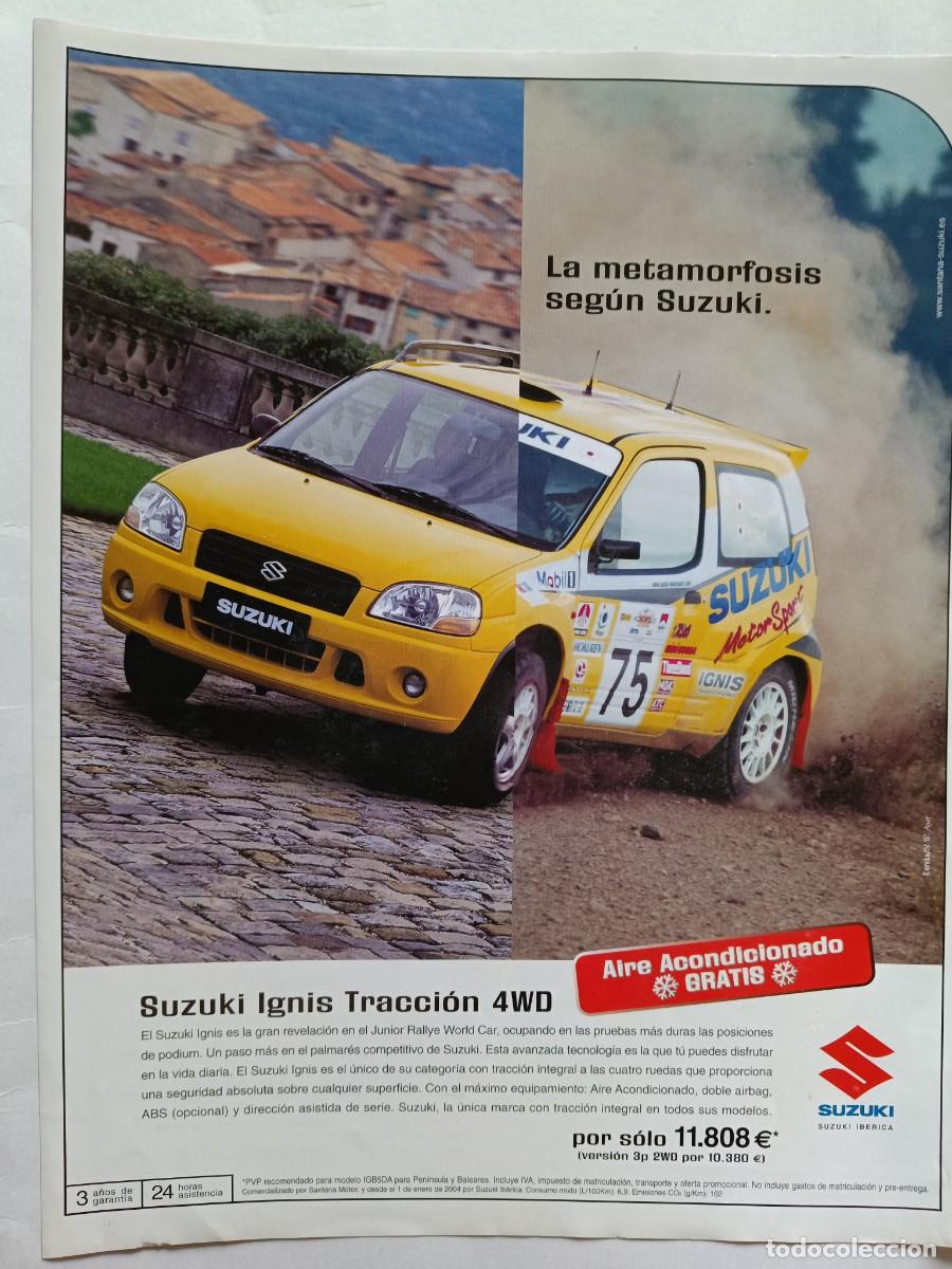 Coleccionismo de revistas y peri&oacute;dicos: PUBLICIDAD ANUNCIO DE SUZUKI IGNIS TRACCI&Oacute;N EN EL JUNIOR RALLYE WORLD CAR. 21X27 CM
