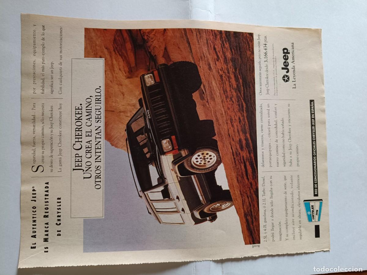 Coleccionismo de revistas y peri&oacute;dicos: PUBLICIDAD ANUNCIO DEL AUTENTICO JEEP CHEROKEE DE CHRYSLER. 22X28,5 CM