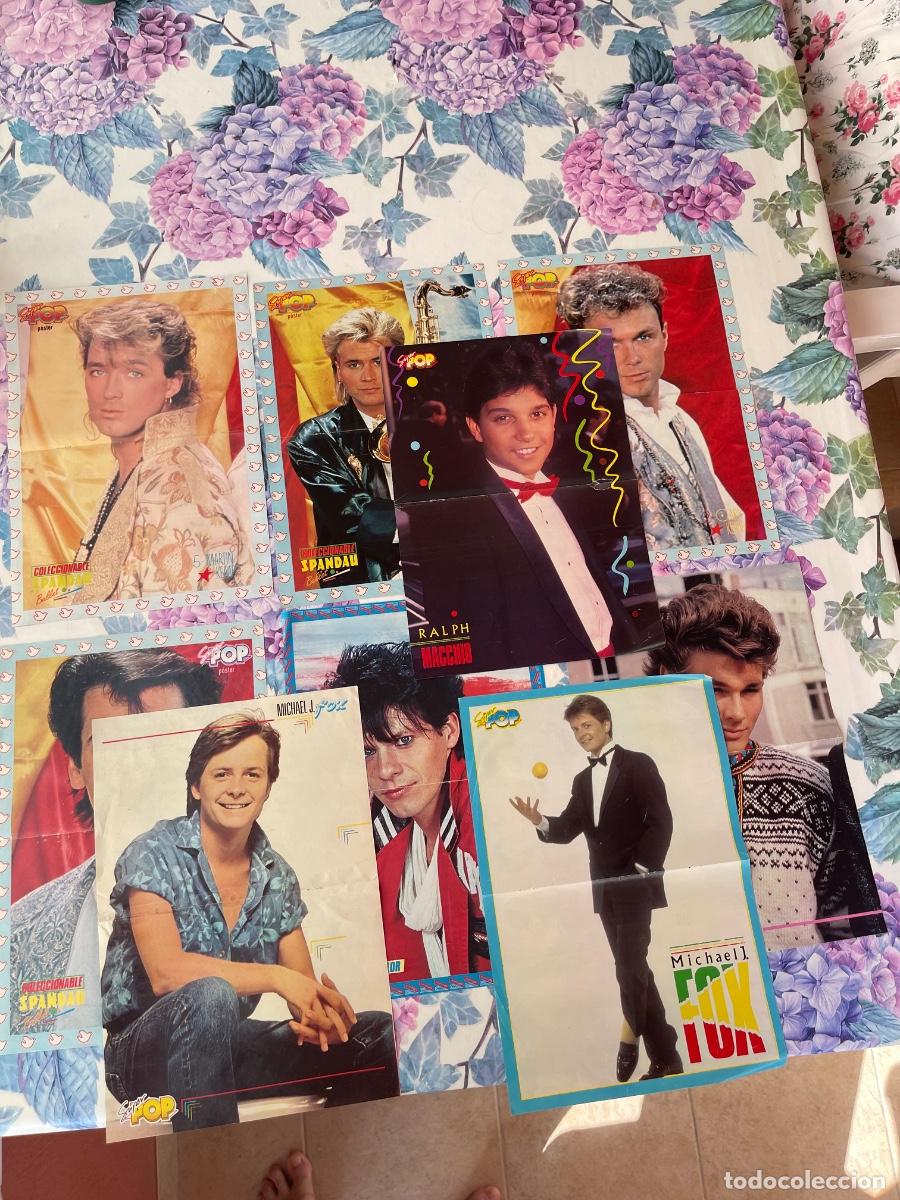 Collection Magazines and Newspapers: LOTE SUPER POP 9 POSTERS DOBLES CENTRALES M J FOX HOMBRES G A TAYLOR CRUISE LUIS MIGUEL M KEMP 1984