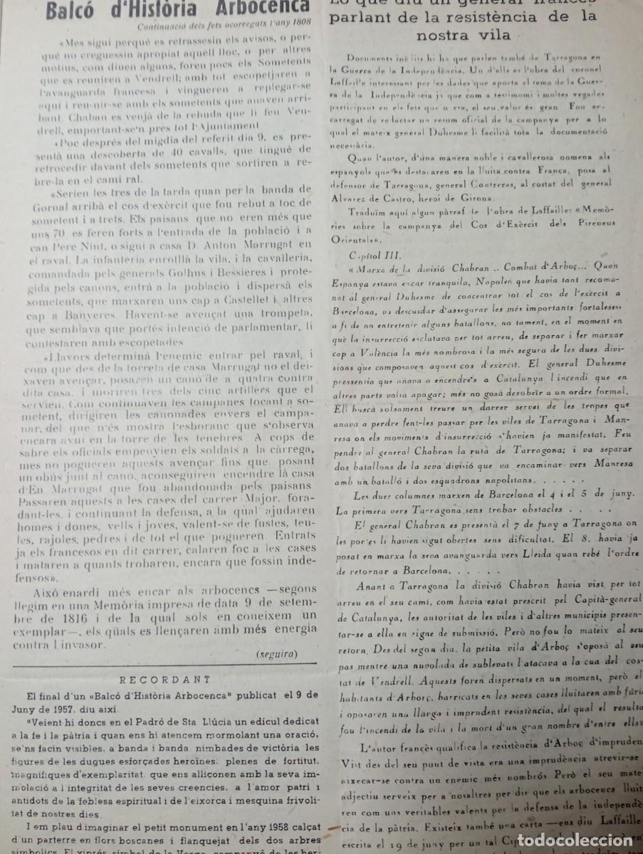 Collection Magazines and Newspapers: FULL PARROQUIAL ANY 1956 DE L'ARBO&Ccedil; ARBOS 150 HEROICA RESISTENCIA A NAPOLEO A LA GUERRA DEL FRANCES