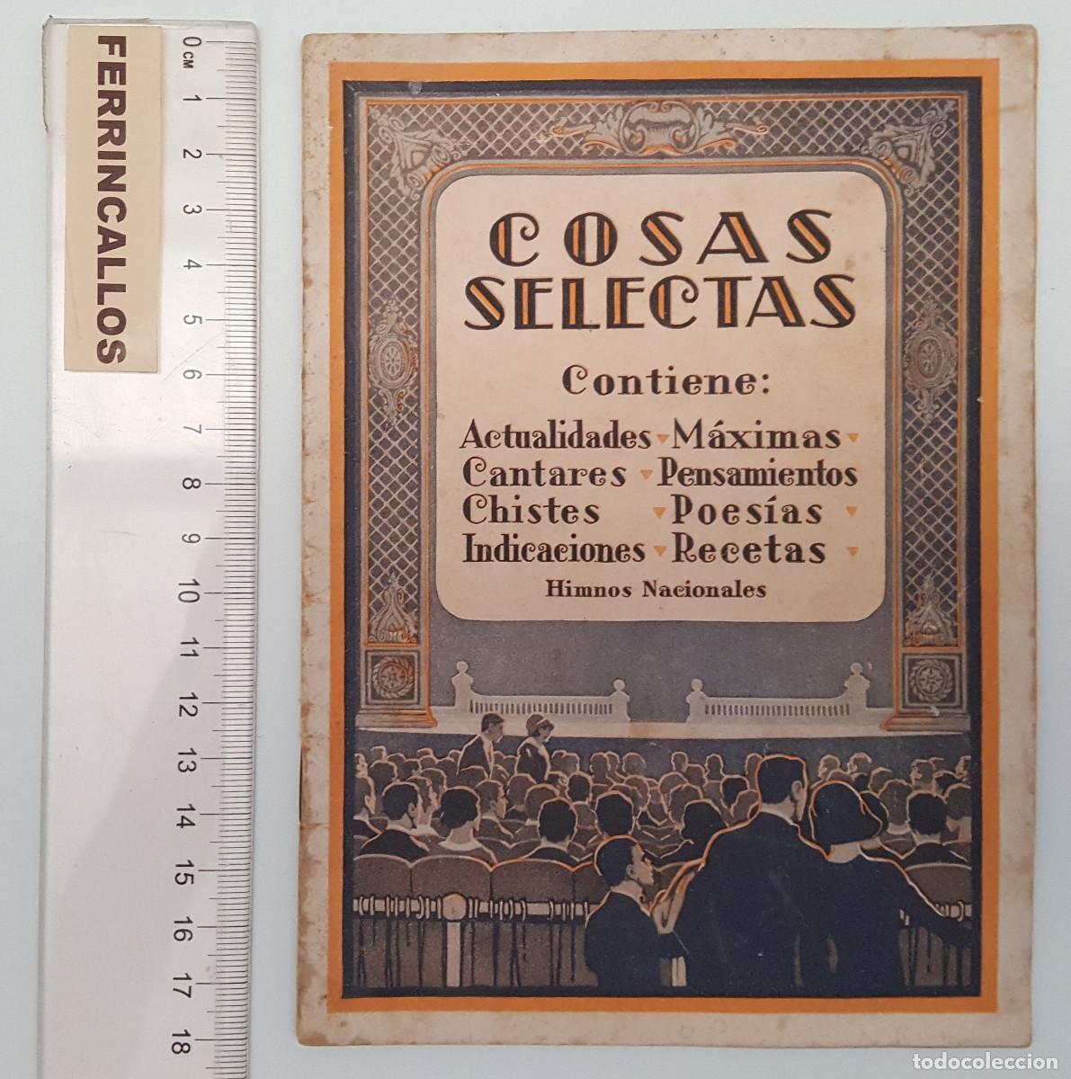Coleccionismo de revistas y peri&oacute;dicos: ANTIGUA REVISTA COSAS SELECTAS, SIDNEY ROSS COMPANY 32 PAG 1931, ACTUALIDADES CANTARES CHISTES...
