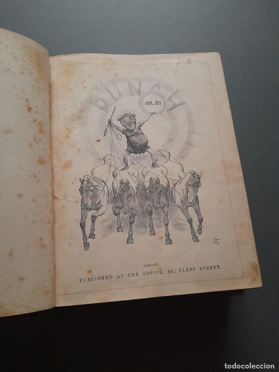 Coleccionismo de revistas y peri&oacute;dicos: Revista brit&aacute;nica punch, vol 85-88, 1883- 1885, lomo de cuero