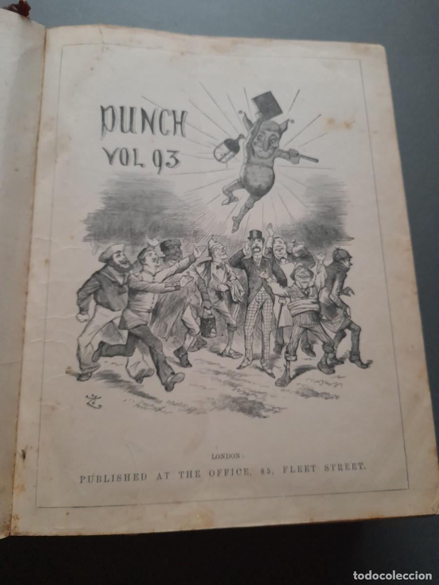 Coleccionismo de revistas y peri&oacute;dicos: Revista brit&aacute;nica punch, vol 93-96, 1887- 1888, lomo de cuero