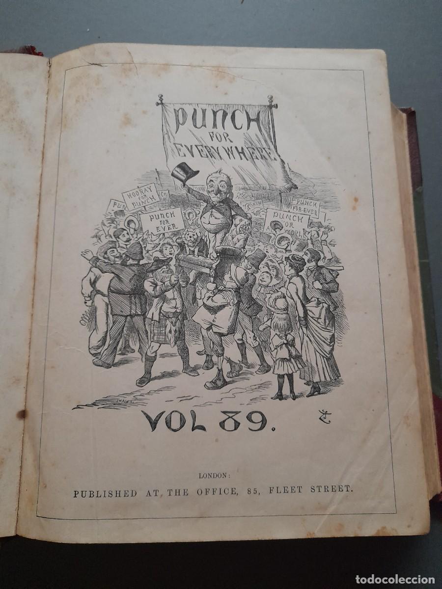Coleccionismo de revistas y peri&oacute;dicos: Revista brit&aacute;nica punch, vol 89-92, 1883- 1886, lomo de cuero