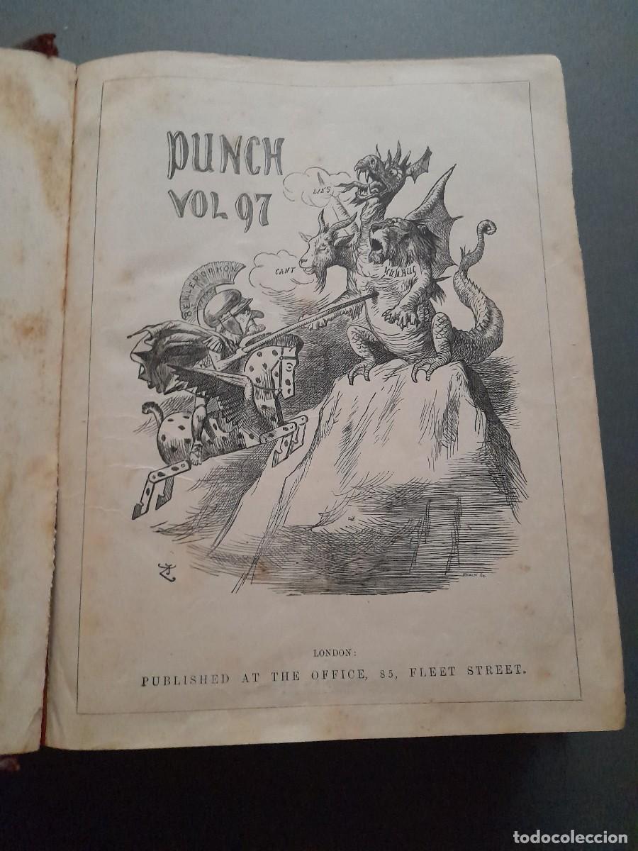 Coleccionismo de revistas y peri&oacute;dicos: Revista brit&aacute;nica punch, vol 97-100, 1889- 1891, lomo de cuero