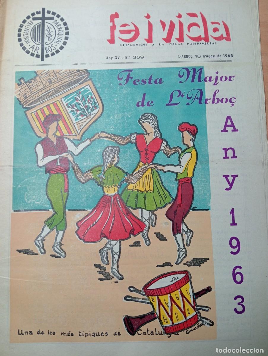 Coleccionismo de revistas y peri&oacute;dicos: FULL PARROQUIAL ANY 1963 DE L'ARBO&Ccedil; ARBOS PROGRAMA DE LA FESTA MAJOR ESBART SANT JULIA