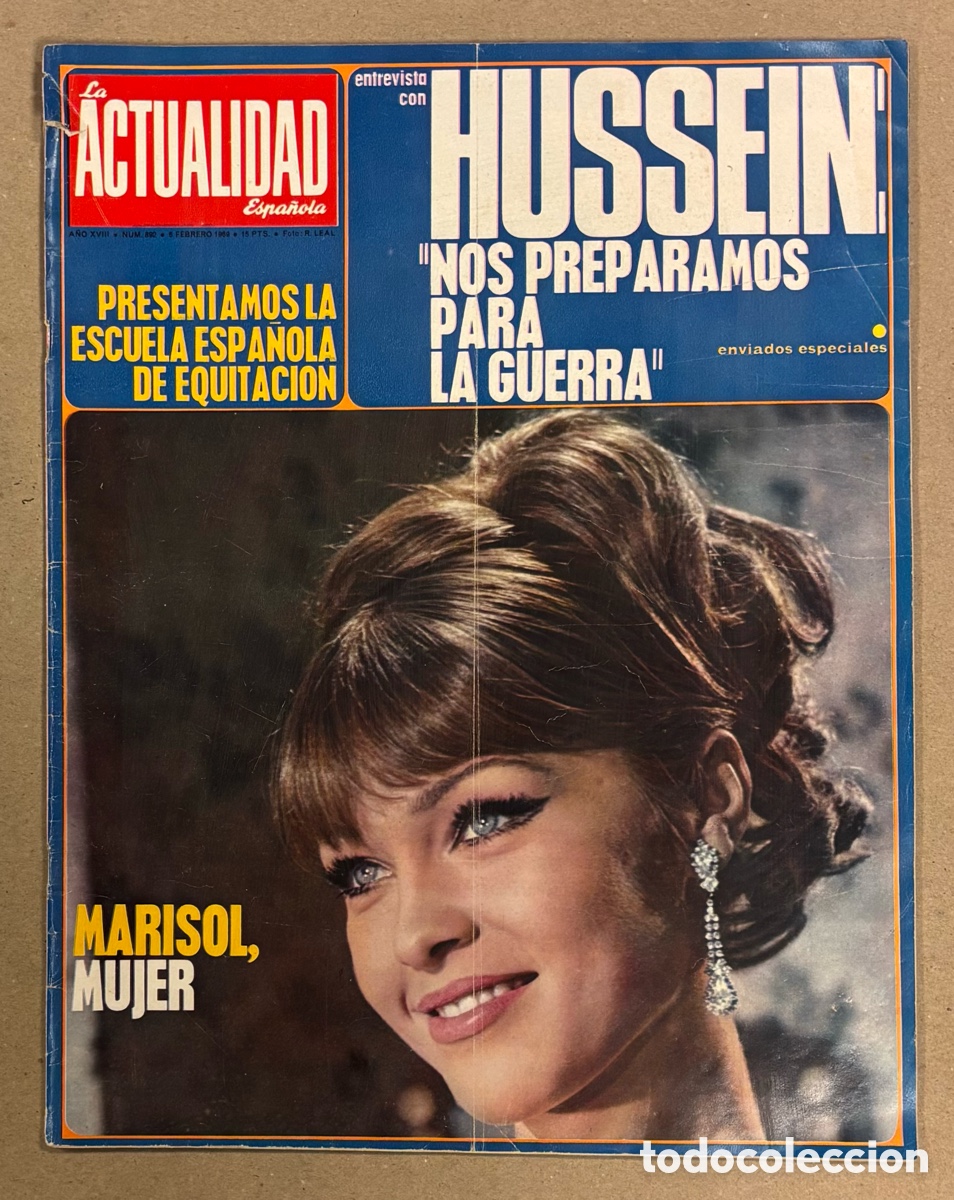 Coleccionismo de revistas y peri&oacute;dicos: LA ACTUALIDAD ESPA&Ntilde;OLA N&deg; 892 (1969). MARISOL, SONIA BRUNO, HUSSEIN CONTRA ISRAEL, ESCUELA