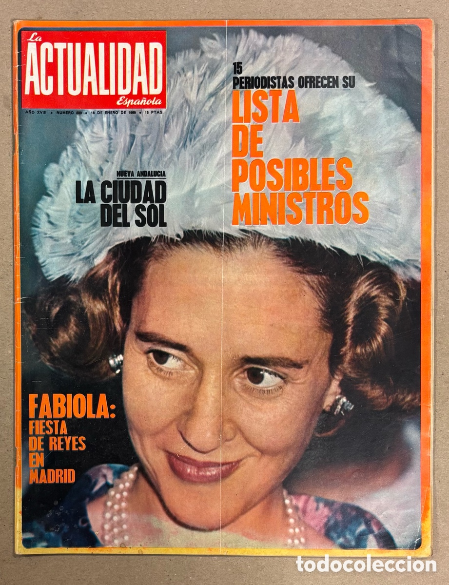Coleccionismo de revistas y peri&oacute;dicos: LA ACTUALIDAD ESPA&Ntilde;OLA N&deg; 889 (1969). FABIOLA DE B&Eacute;LGICA, ALVARO CONQUEIRO, M&Aacute;LAGA LA CIUDAD DEL SOL