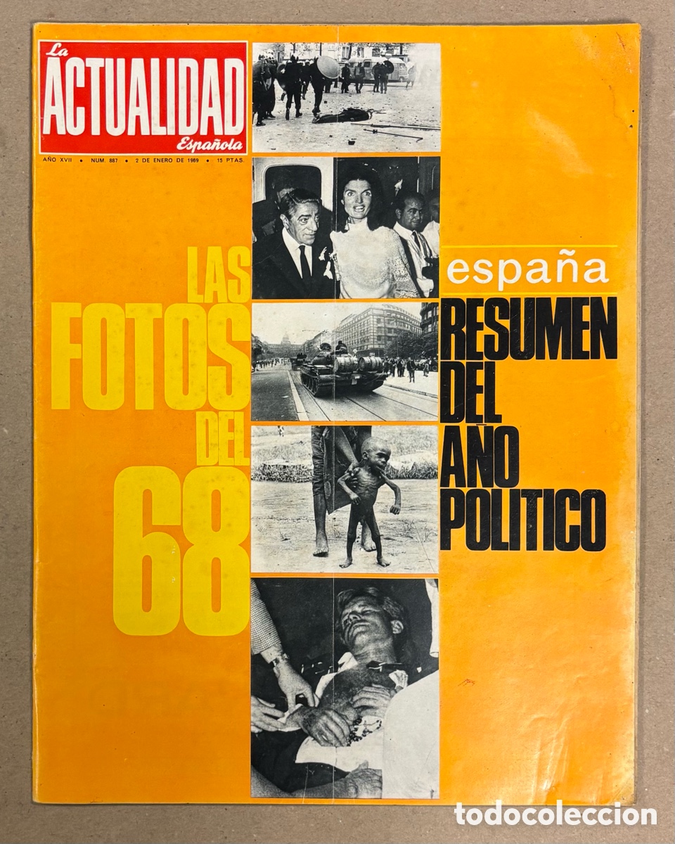 Coleccionismo de revistas y peri&oacute;dicos: LA ACTUALIDAD ESPA&Ntilde;OLA N&deg; 887 (1969). LAS FOTOS DEL 68, RESUMEN A&Ntilde;O POL&Iacute;TICO ESPA&Ntilde;A,&hellip;