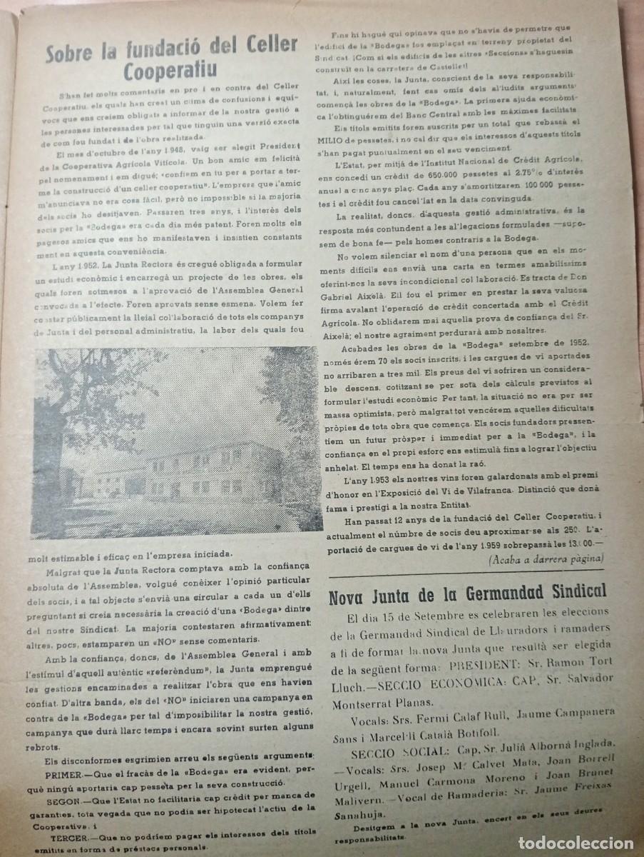 Coleccionismo de revistas y peri&oacute;dicos: FULL PARROQUIAL ANY 1963 DE L'ARBO&Ccedil; FUNDACIO DEL CELLER COOPERATIU DE ARBOS