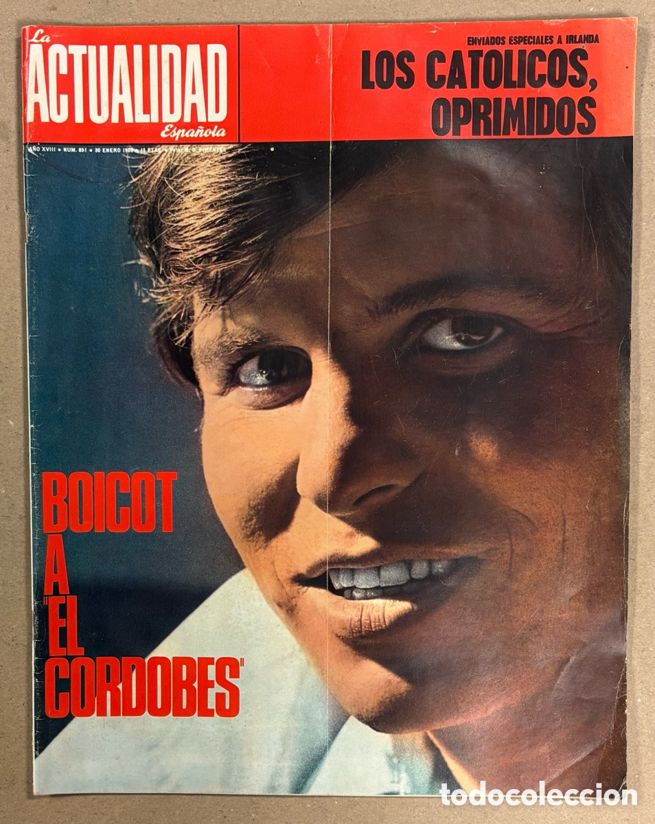 Coleccionismo de revistas y peri&oacute;dicos: LA ACTUALIDAD ESPA&Ntilde;OLA N&deg; 891 (1969). BOICOT A EL CORDOB&Eacute;S, GUERRA ENTRE VALLS Y VENDRELL