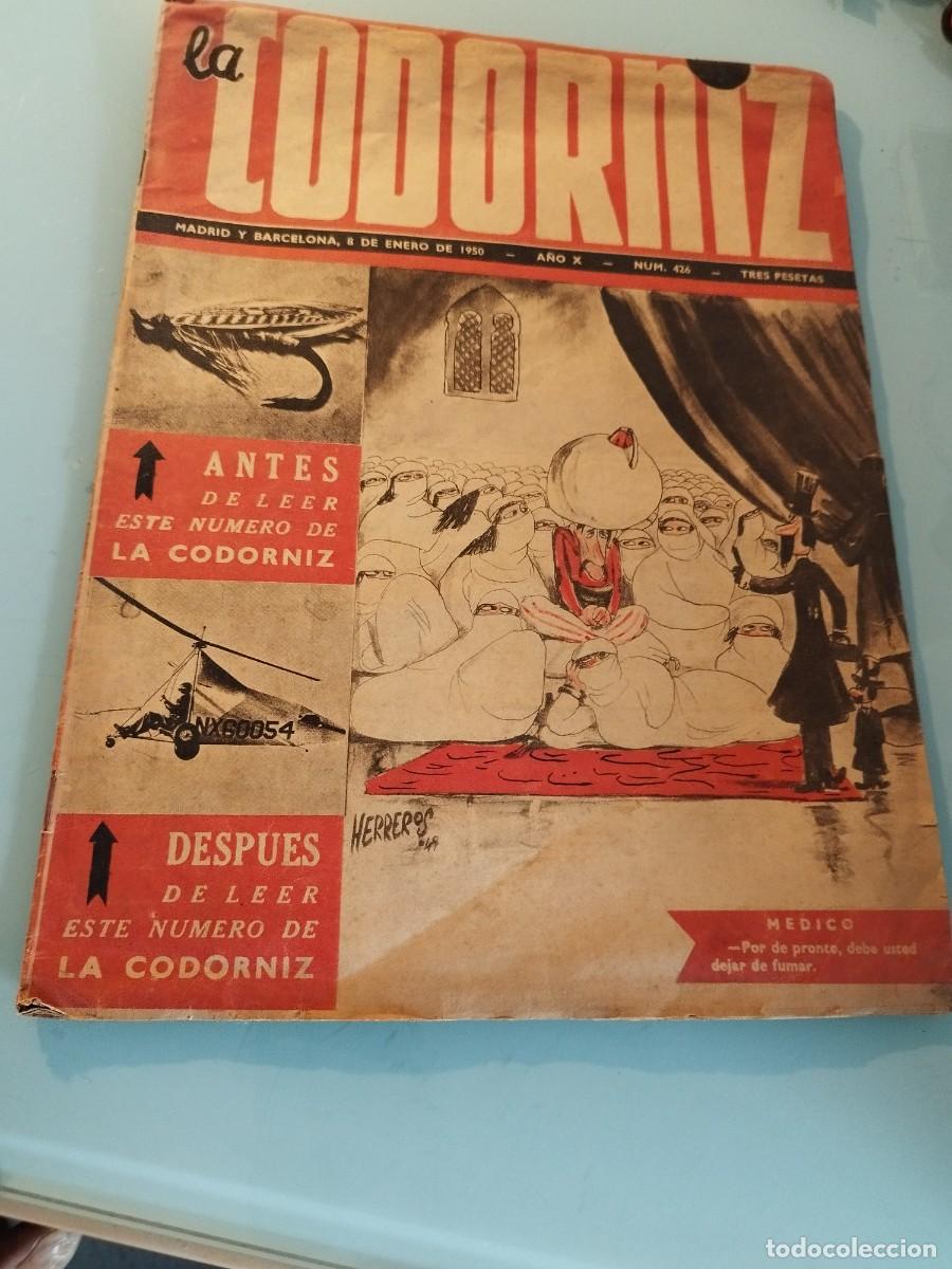Coleccionismo de revistas y peri&oacute;dicos: Antigua revista la Codorniz N&deg; 426. 8 de enero de 1950.