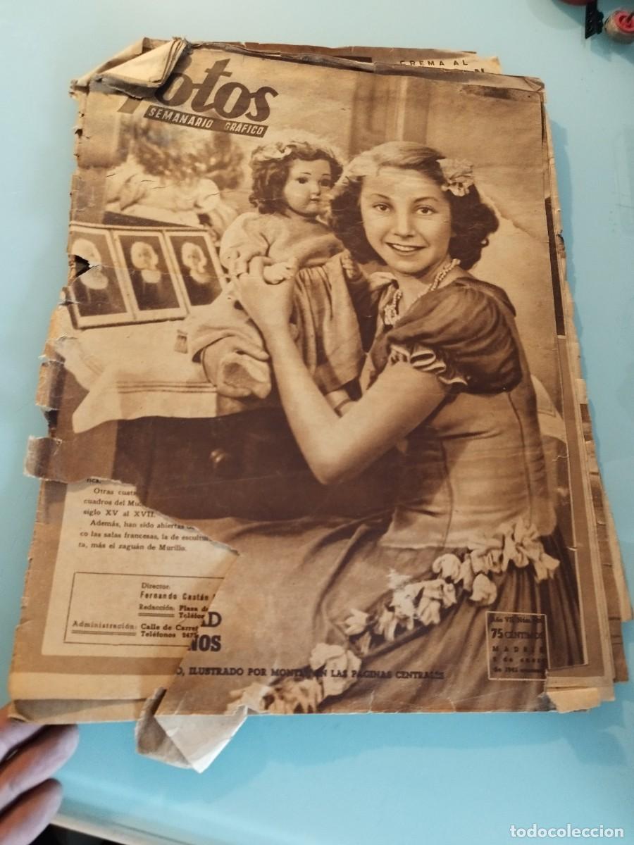 Coleccionismo de revistas y peri&oacute;dicos: Antigua revista Fotos Madrid el 6 de agosto de 1941 (A&ntilde;o V, n&uacute;mero 218). Como se ve en las fotos.