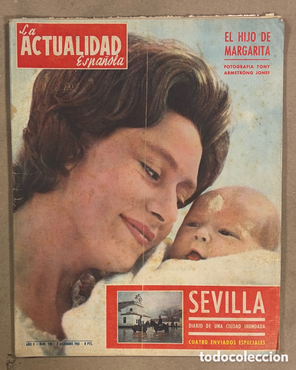 Coleccionismo de revistas y peri&oacute;dicos: LA ACTUALIDAD ESPA&Ntilde;OLA N&deg; 518 (1961). SEVILLA INUNDADA,&hellip;