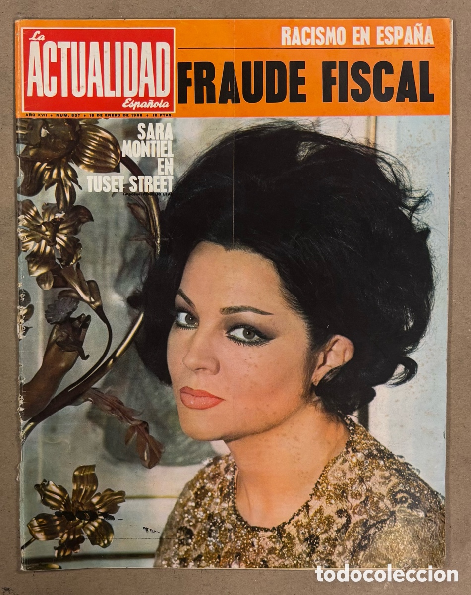 Coleccionismo de revistas y peri&oacute;dicos: LA ACTUALIDAD ESPA&Ntilde;OLA N&deg; 837 (1968). SARA MONTIEL, M&Iacute;CHEL POLNAREFF, &iquest;SOMOS RACISTAS EN ESPA&Ntilde;A?