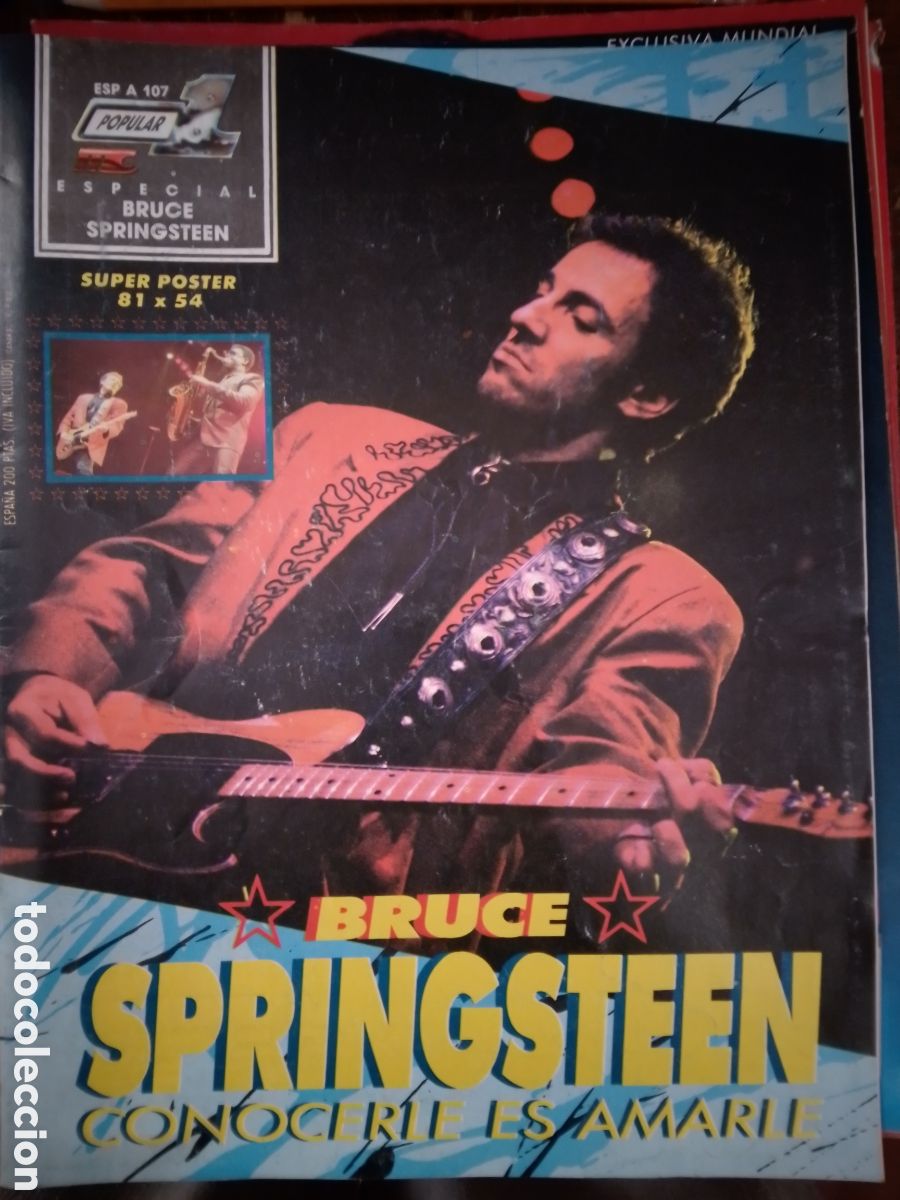 Coleccionismo de revistas y peri&oacute;dicos: BRUCE SPRINGSTEEN. CONOCERLE ES AMARLE. POPULAR 1. SUPER POSTER 81 X 54 CM. ESPECIAL. MC. 1988