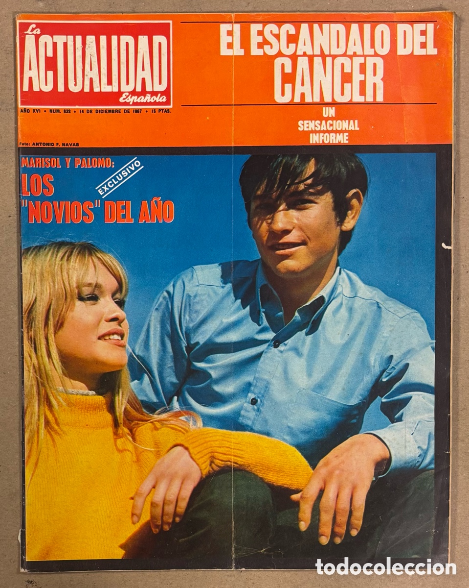 Coleccionismo de revistas y peri&oacute;dicos: LA ACTUALIDAD ESPA&Ntilde;OLA N&deg; 832 (1967). MARISOL Y PALOMO, ROC&Iacute;O D&Uacute;RCAL, SALOM&Eacute;, ESPA&Ntilde;A NUCLEAR