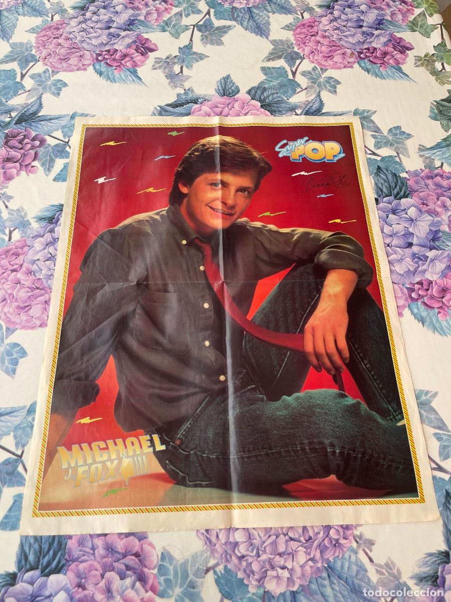 Coleccionismo de revistas y peri&oacute;dicos: P&Oacute;STER SUPER POP A&Ntilde;OS 80 M&Iacute;CHEL J FOX DOBLE