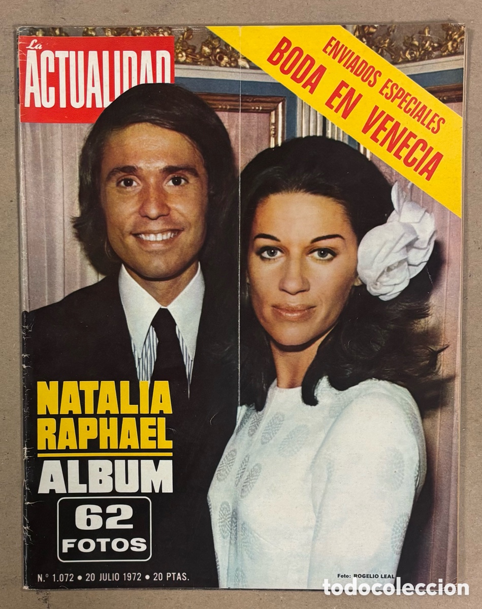 Coleccionismo de revistas y peri&oacute;dicos: LA ACTUALIDAD ESPA&Ntilde;OLA N&deg; 1072 (1972). BODA RAPHAEL Y NATALIA, M&Uacute;NICH 72, WIMBLEDON,..