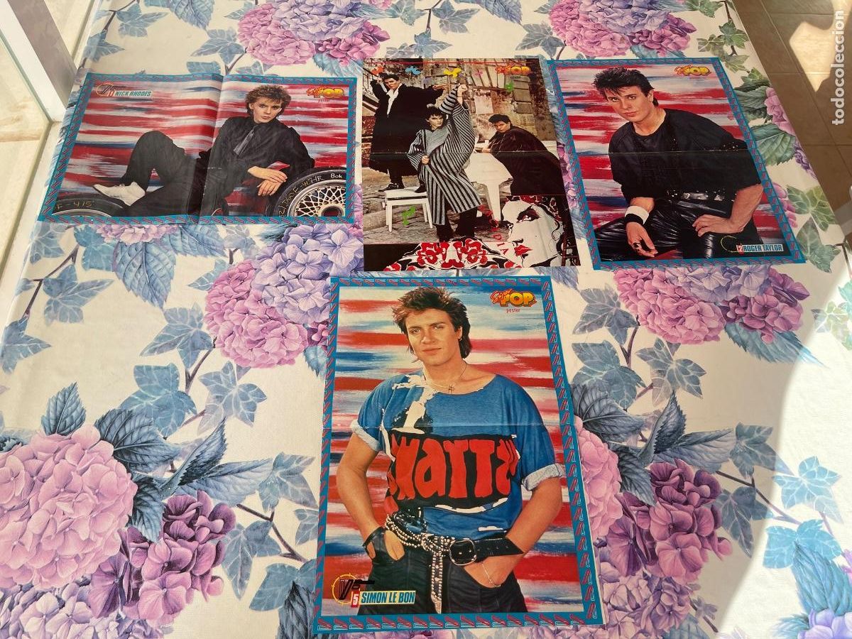 Collezionismo di Riviste e Giornali: 4 PODTERS SUPER POP S&Ntilde;OS 80 DAVID HASSELHOFF SIMONE LE BON FAMA RHODES ARCADIA L LAMAS R TAYLOR