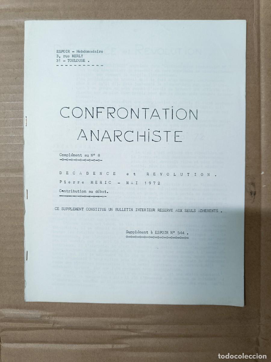 Coleccionismo de revistas y peri&oacute;dicos: ANTIGUO DOCUMENTO POLITICO ANARQUISTA FRANCES, ESPOIR, TOULOUSE 1972, CONFRONTATION ANARCHISTE -P27