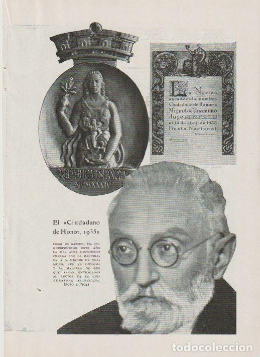 Sammeln von Zeitschriften und Zeitungen: D. Miguel de Unamuno, Ciudadano de Honor 1935 - 1935