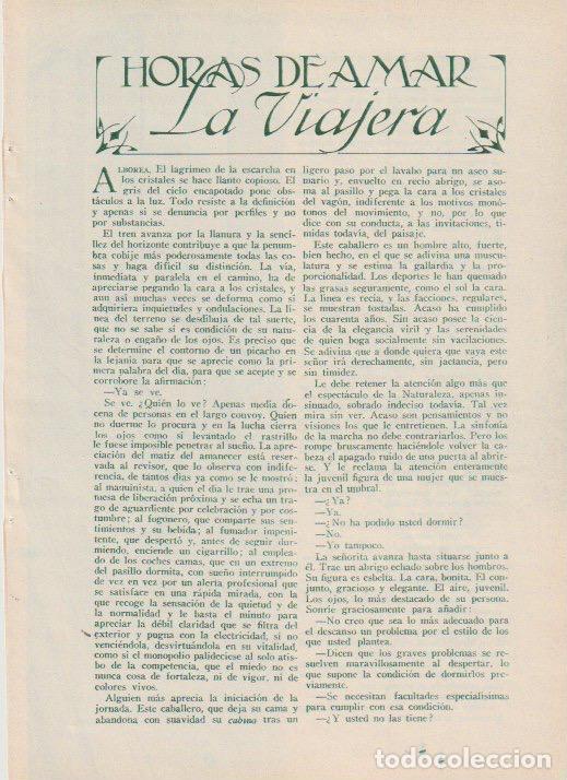 Coleccionismo de revistas y peri&oacute;dicos: Horas de amar: La Viajera / J. Aguilar Catena; dibujos M&aacute;ximo Ramos - 1935