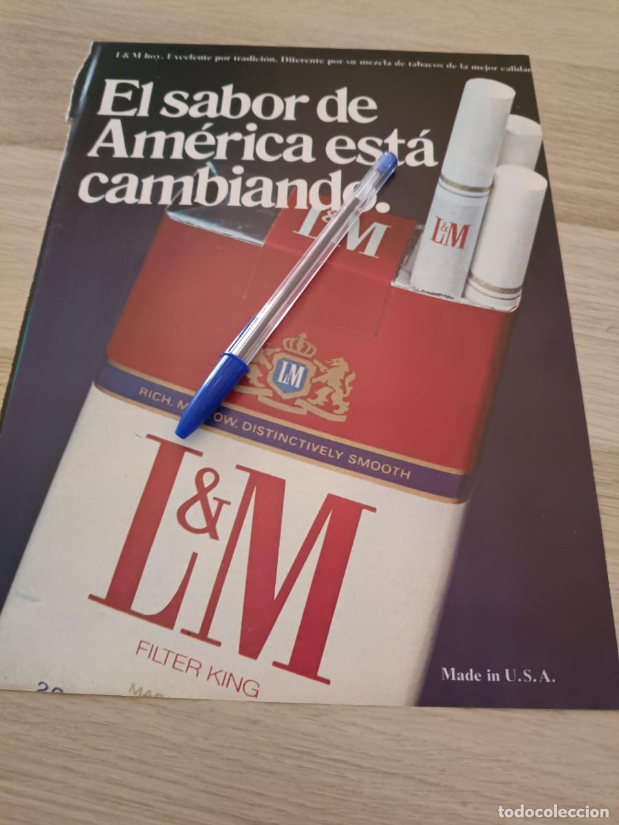 Coleccionismo de revistas y peri&oacute;dicos: PUBLICIDAD ANUNCIO DE TABACO CIGARRILLOS L&M 28,5X20,5 CM
