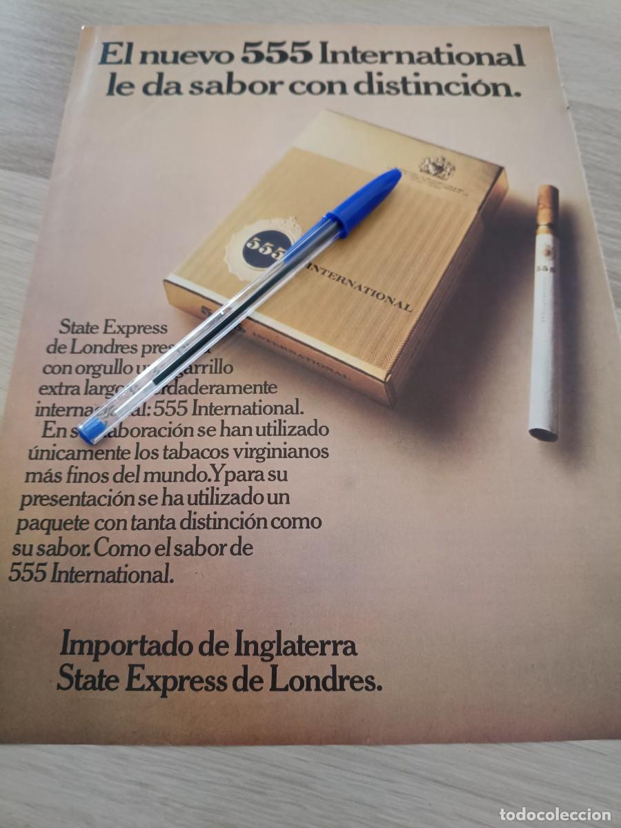 Coleccionismo de revistas y peri&oacute;dicos: PUBLICIDAD ANUNCIO DE TABACO CIGARRILLOS 555 INTERNATIONAL. 28,5X20,5 CM
