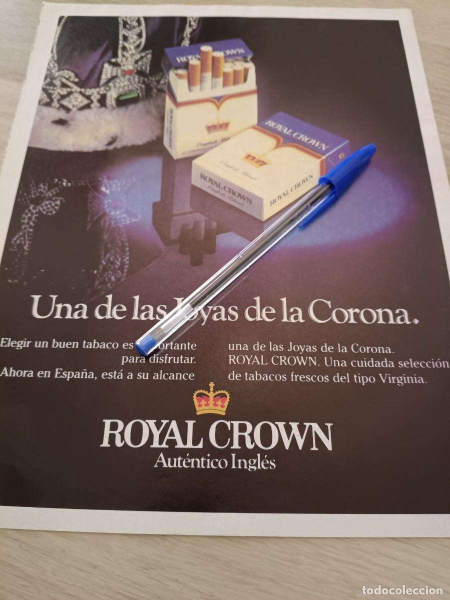 Coleccionismo de revistas y peri&oacute;dicos: PUBLICIDAD ANUNCIO DE TABACO CIGARRILLOS ROYAL CROWN. 28X21 CM