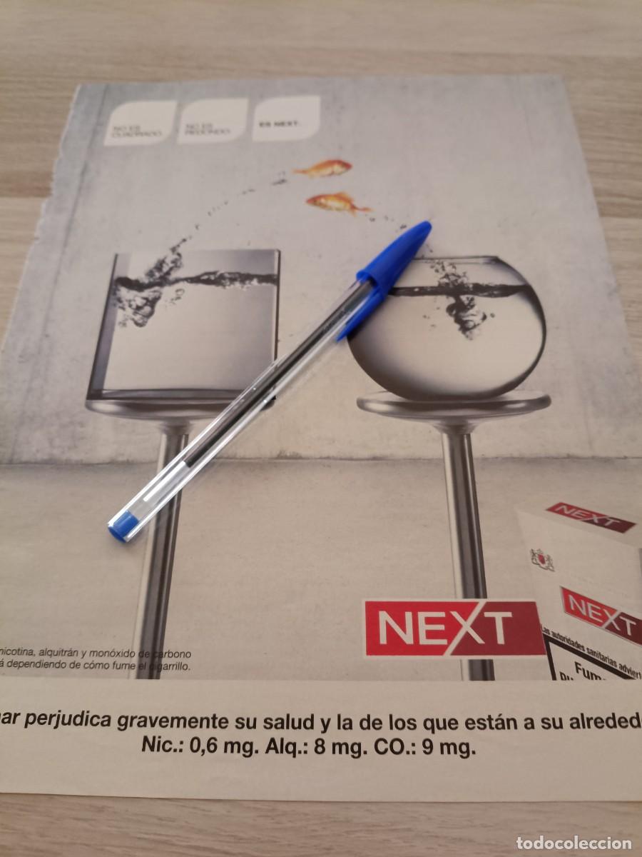 Coleccionismo de revistas y peri&oacute;dicos: PUBLICIDAD ANUNCIO DE TABACO CIGARRILLOS NEXT. 27,5X21 CM