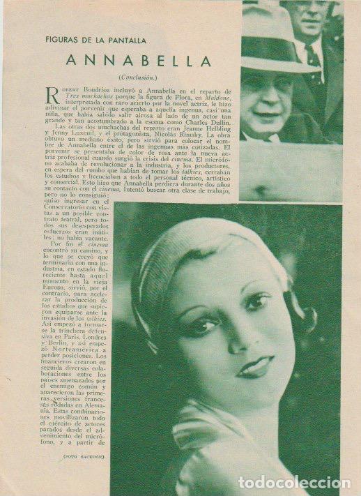 Coleccionismo de revistas y peri&oacute;dicos: * CINE * Annabella / Eddie Marshall -1933