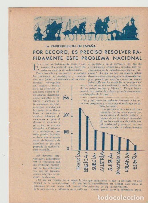 Coleccionismo de revistas y peri&oacute;dicos: * RADIO * La radiodifusi&oacute;n en Espa&ntilde;a... problema nacional / Fearso -1933