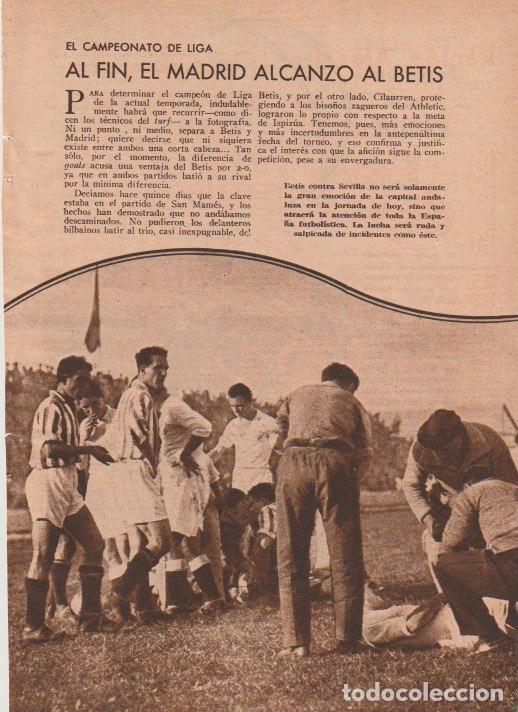 Coleccionismo de revistas y peri&oacute;dicos: F&Uacute;TBOL * Betis, Sevilla, Madrid, Athletic de Bilbao; jugadores Gabilondo, Marculeta, Pe&ntilde;a - 1935