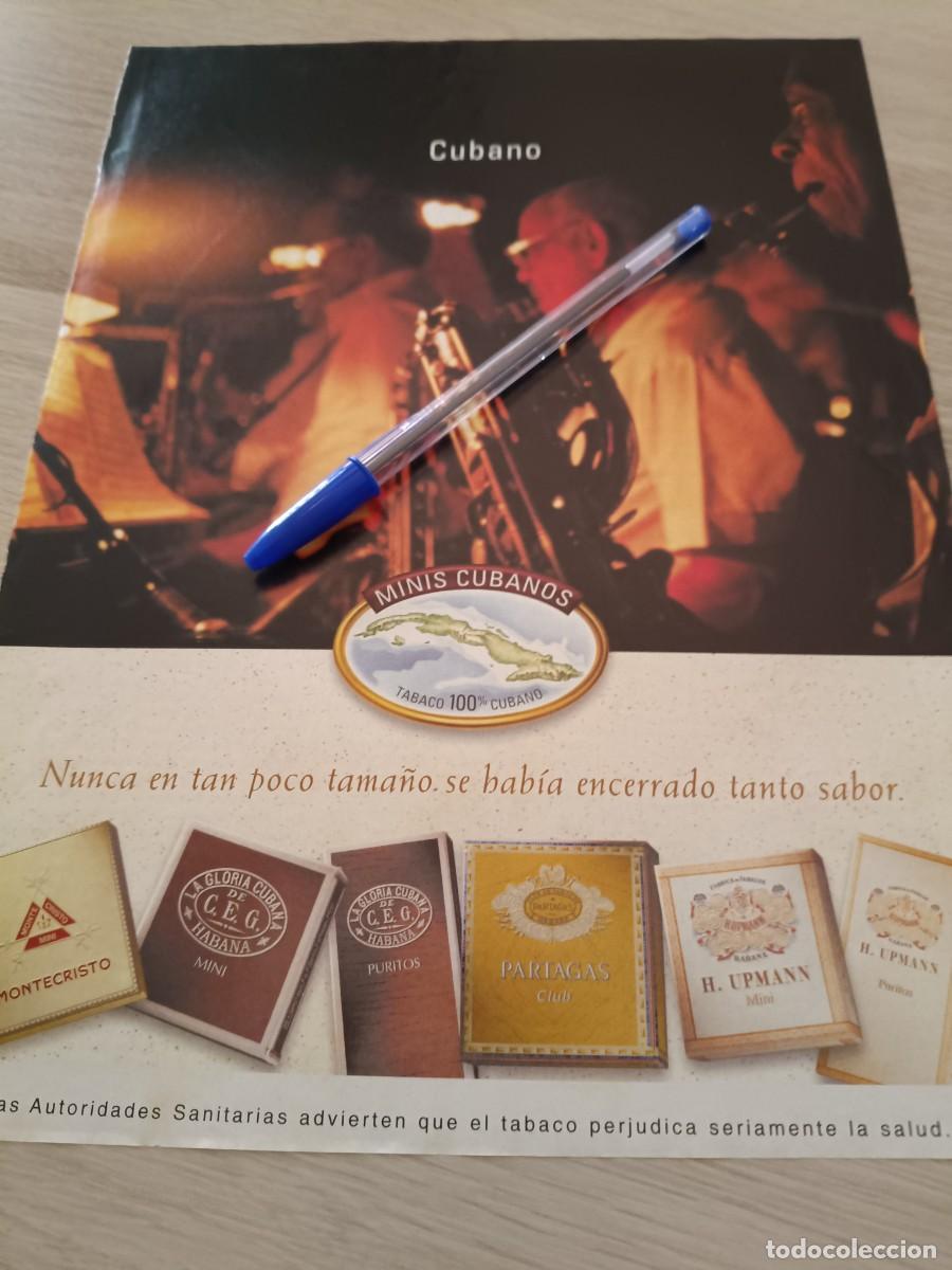 Coleccionismo de revistas y peri&oacute;dicos: PUBLICIDAD ANUNCIO DE TABACO MINI PURITOS CUBANOS MONTECRISTO, PARTAGAS, UPMANN.... 29,5X22 CM