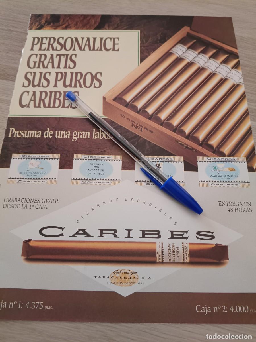 Coleccionismo de revistas y peri&oacute;dicos: PUBLICIDAD ANUNCIO DE TABACO PUROS CARIBE. 28X21 CM