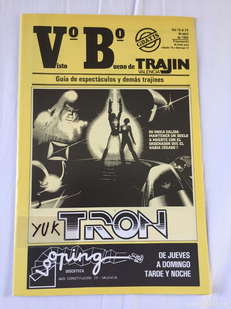 Coleccionismo de revistas y peri&oacute;dicos: Revista Trajin Valencia 1983 - PELICULA TRON - CINE -MUSICA LA MOVIDA Y DISCOTECAS -RUTA DEL BAKALAO