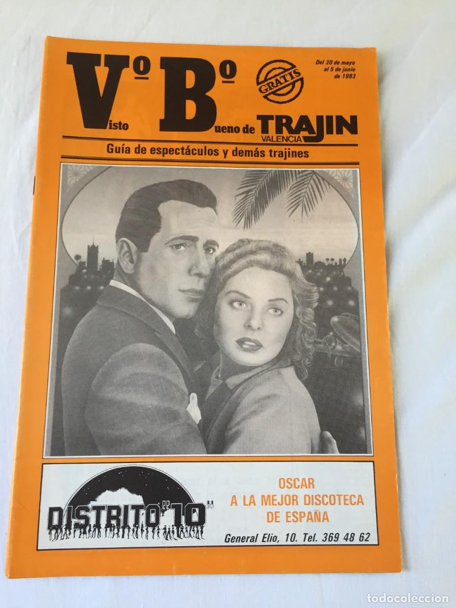 Coleccionismo de revistas y peri&oacute;dicos: Revista Trajin Valencia 1983 - CASABLANCA - CINE - MUSICA KARINA - DISCOTECAS -RUTA DEL BAKALAO