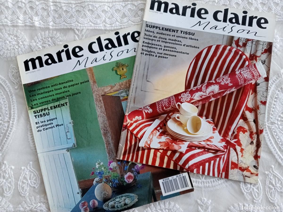 Coleccionismo de revistas y peri&oacute;dicos: Marie Claire Maison N&ordm; 297 &ndash; Septiembre 1993 + Suplemento Tissu &ndash; Revista de decoraci&oacute;n