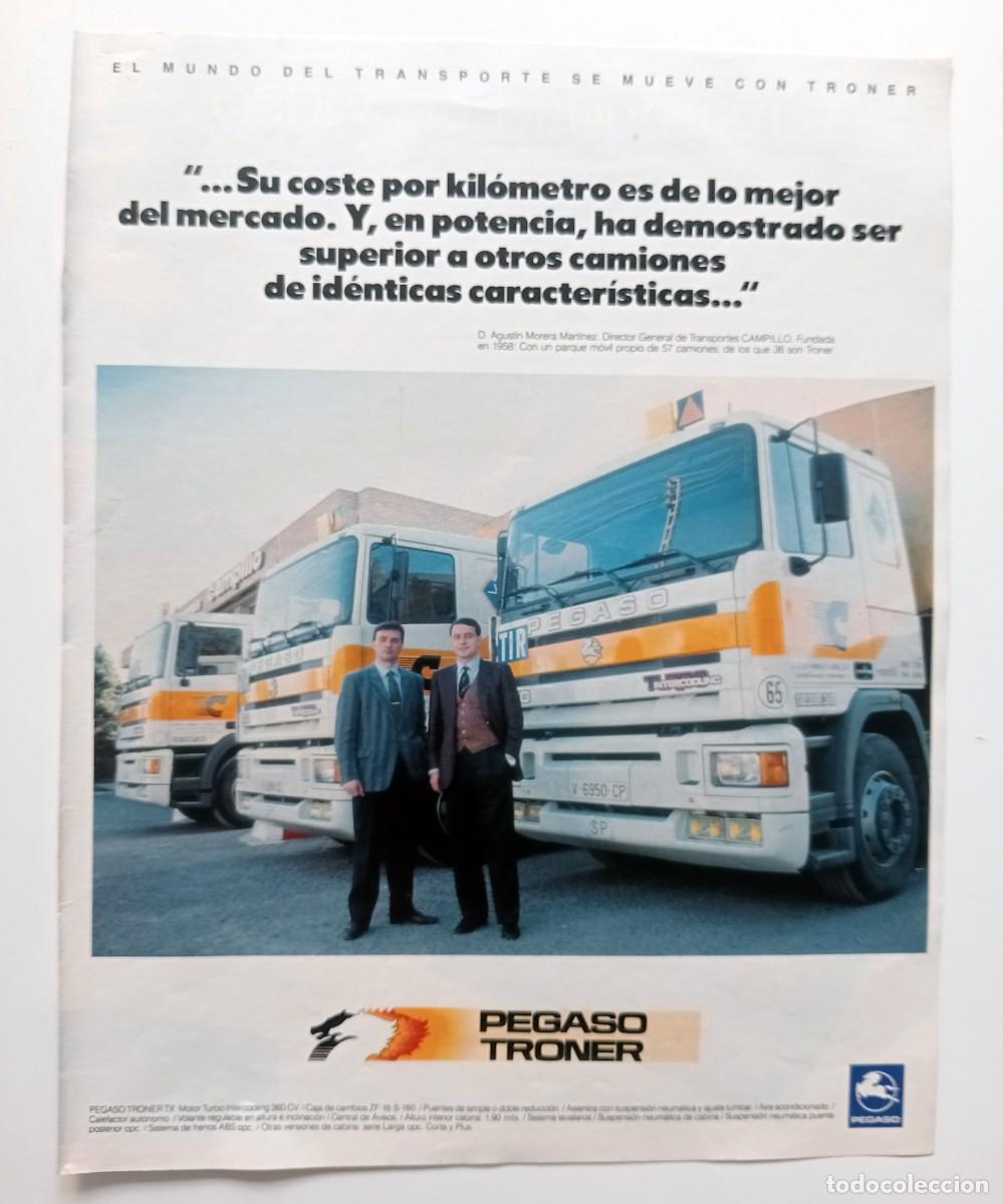 Coleccionismo de revistas y peri&oacute;dicos: COLECCIONISMO PAPEL ANUNCIO PUBLICITARIO: CAMIONES PEGASO TRONER