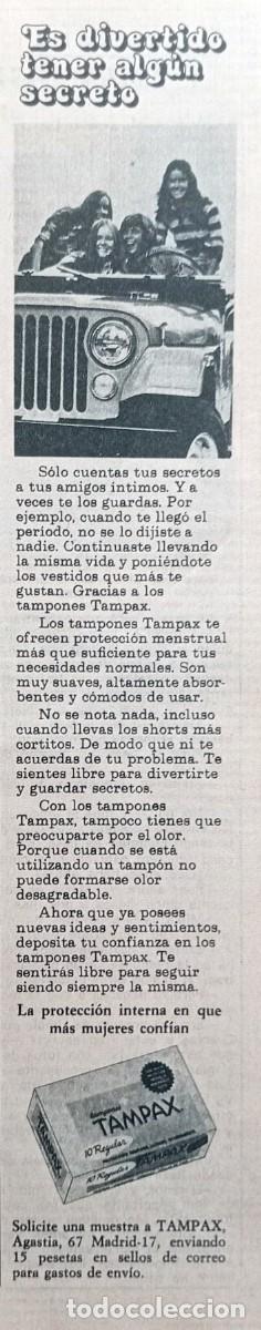 Coleccionismo de revistas y peri&oacute;dicos: COLECIONISMO PAPEL ANTIGUO ANUNCIO PUBLICITARIO TAMPONES TAMPAX
