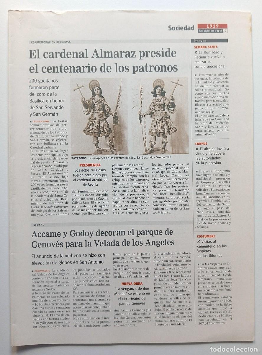 Coleccionismo de revistas y peri&oacute;dicos: FASC&Iacute;CULO DIARIO DE C&Aacute;DIZ (REPRODUCCION) 1919-1922 MILANS DEL BOSCH, BENITO PEREZ GALD&Oacute;S...