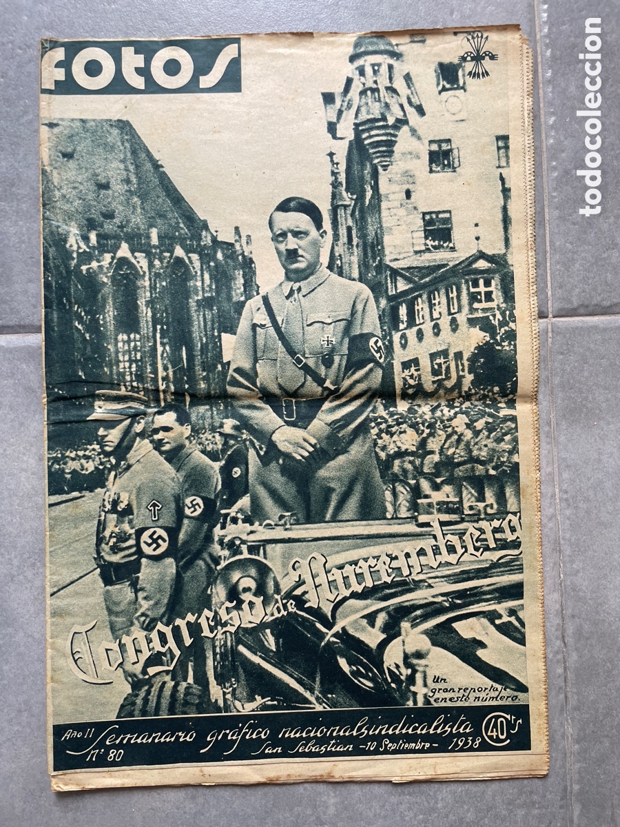 Sammeln von Zeitschriften und Zeitungen: Fotos. Semanario gr&aacute;fico nacional sindicalista. 10 de septiembre de 1938. N&uacute;mero 80. Hitler.