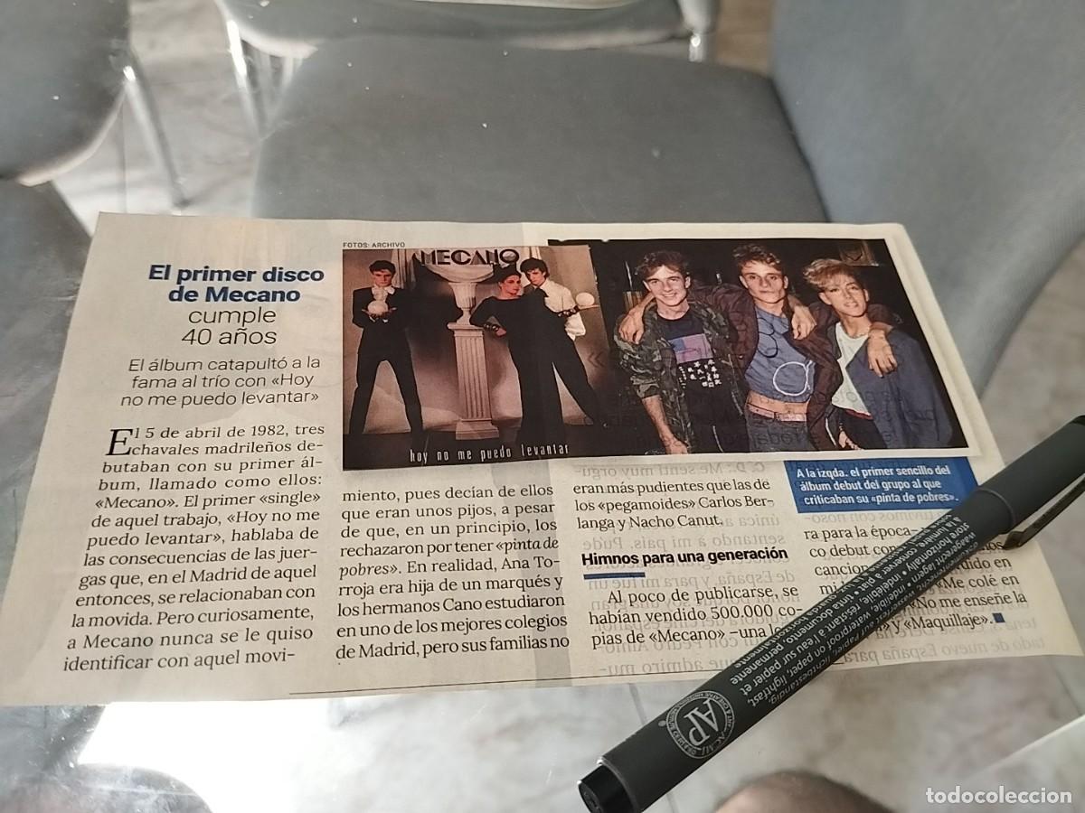 Coleccionismo de revistas y peri&oacute;dicos: GRUPO MECANO CUMPLE 40 A&Ntilde;OS RECORTE REVISTA 2022
