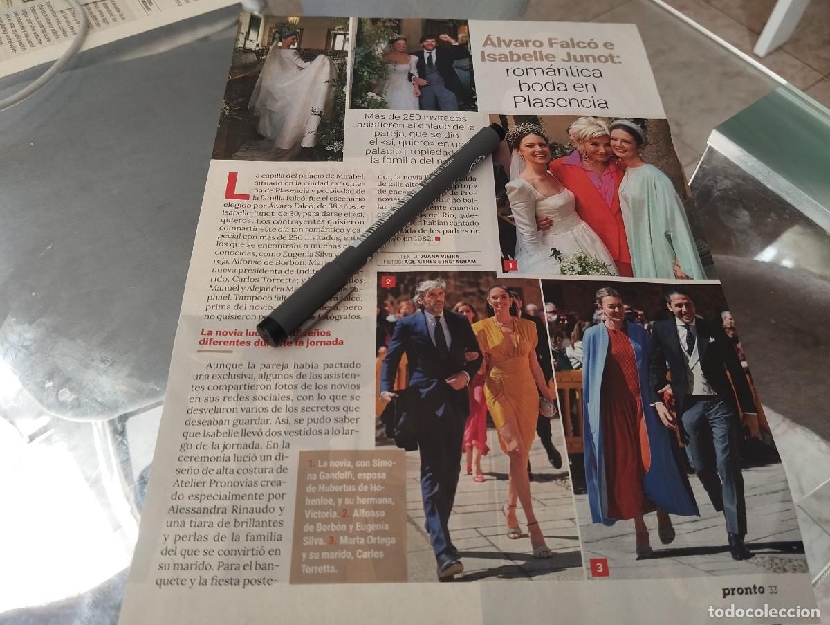 Coleccionismo de revistas y peri&oacute;dicos: ALVARO FALCO E ISABELLE JUNOT BODA RECORTE REVISTA 2022