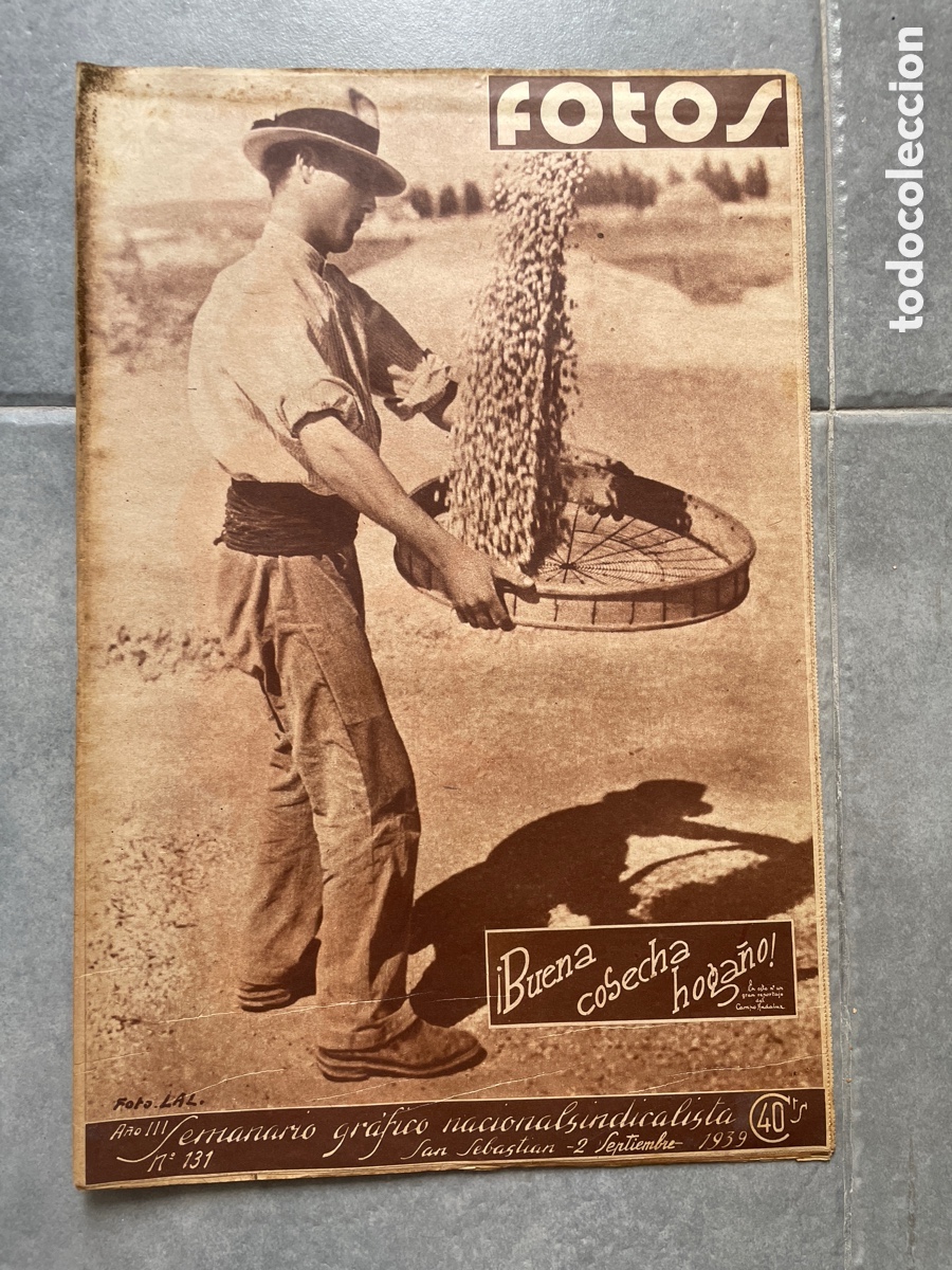 Coleccionismo de revistas y peri&oacute;dicos: Fotos. Semanario gr&aacute;fico nacional sindicalista. 2 de septiembre de 1939. N&uacute;mero 131.