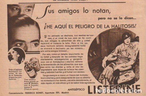 Coleccionismo de revistas y peri&oacute;dicos: Publicidad antis&eacute;ptico LISTERINE - 1935